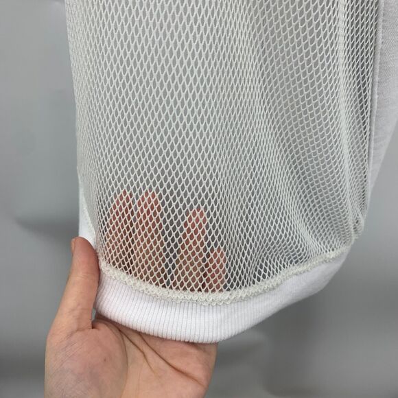 Fabletics Hoodie Womens L Large White Mesh Panel Terry Sudadera Sirena Pullover - Picture 5 of 15